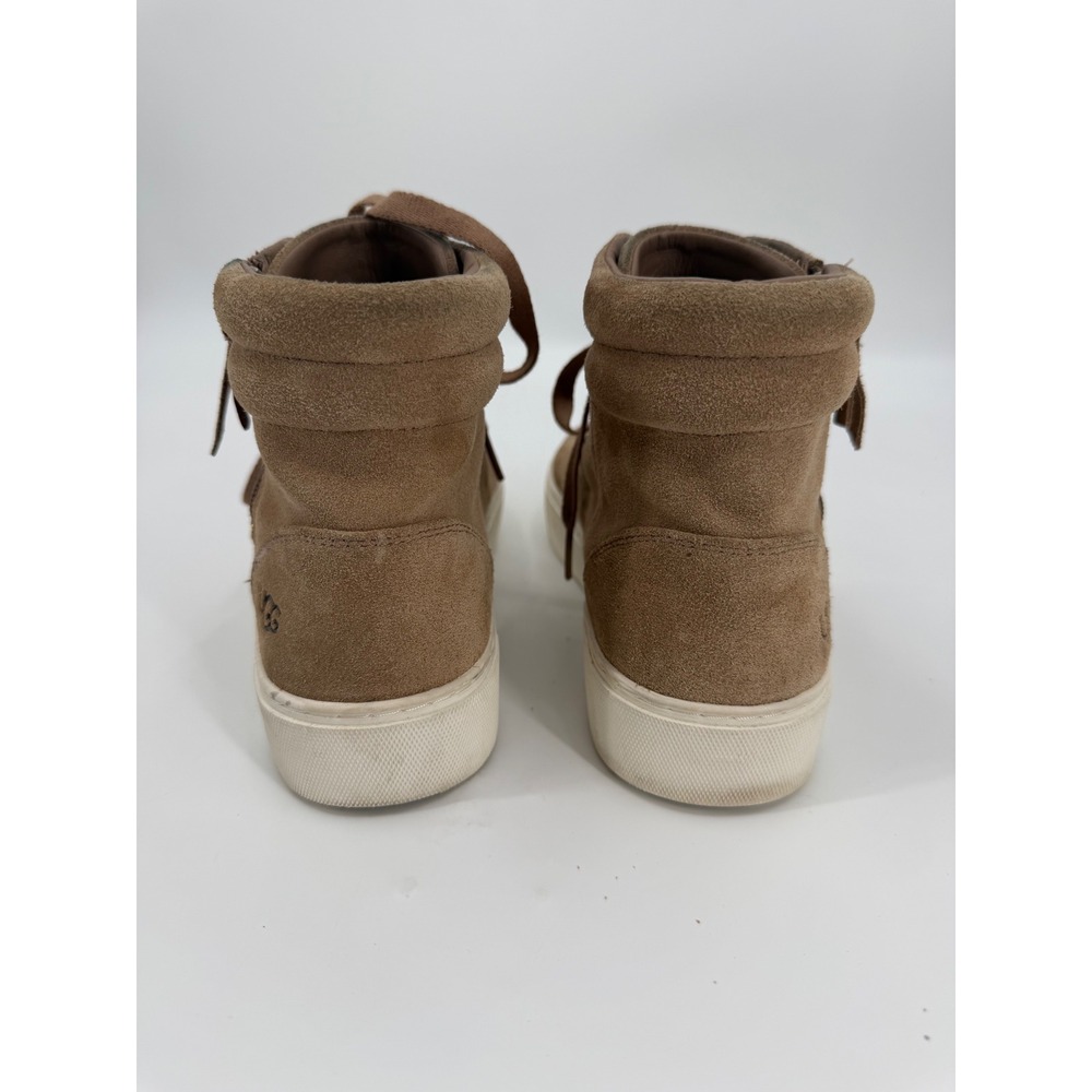 UGG Olive Chestnut Brown Suede High Top Side Zip Sneakers 1105370 Womens 9.5 - Picture 4 of 9